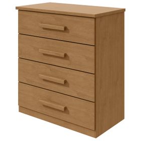 Cômoda Baião Lopas 4 Gavetas Amêndoa Clean