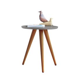 Mesa Lateral Sorelle HB Móveis Redonda 44cm Red Cinza Moonstone - Outlet