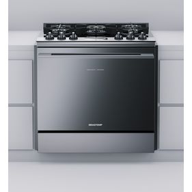 Fogão 5 Bocas Brastemp de Embutir BYS5VCRRNA Mesa Vidro e Touch Timer Inox 220V