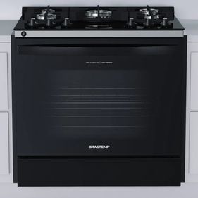 Fogão 5 Bocas Brastemp de Embutir com Mesa de Vidro e Grade em Ferro Fundido BYS5VCE Preto Bivolt - Outlet
