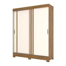 Roupeiro B353 Henn 2 Portas de Correr 159cm Nature/Off White/Cinza