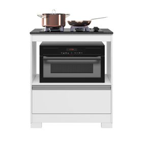 Armário Balcão Cooktop e Forno NT3110 Notável 75cm 1 Gaveta com Tampo para Cooktop 4 Bocas Branco - Outlet