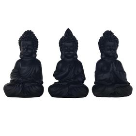 Conjunto 3 Peças Decorativas Resina Preto - Outlet
