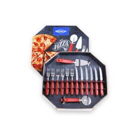 Kit de Utensílios para Pizza Brinox 14 Peças Brinox Vermelho - Outlet