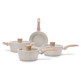 Conjunto de 4 Panelas, Indução e Antiaderente Sirius Brinox Vanilla - Outlet