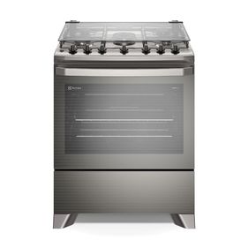 Fogão 5 Bocas Electrolux Experience FE5TC com Mesa Inox, Timer e PerfectCook Cinza Bivolt