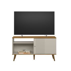Rack Rubi Para TV até 50 Polegadas 120cm 1 Porta Linea Brasil Nature/Off White
