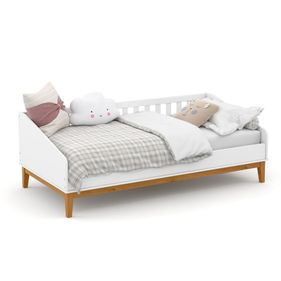 Cama Babá Nature New Matic Branco e Eco Wood