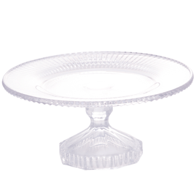 Prato para Bolo com Pe Cristal Coliseu 22,5cm
