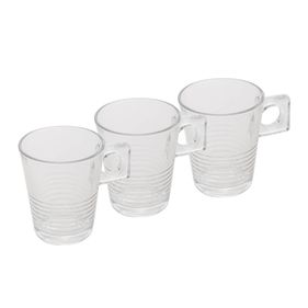 Conjunto de Xícaras para Chá de Vidro 3 peças Lima