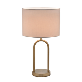 Abajur Mabruk Bege e Dourado Bivolt