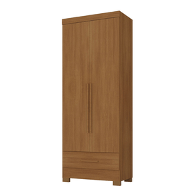 Roupeiro Solteiro Rodial 85cm Smart Plus com 2 Portas e 1 Gaveta Cinamomo