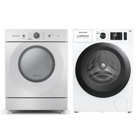 Conjunto Brastemp Lavadora de Roupas 10KG BNF10AB Motor Inverter + Secadora Piso 10KG BSR10BB 220V