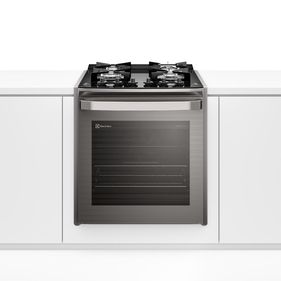 Fogão de Embutir 4 Bocas Electrolux Cinza Experience FE4EC com Mesa de Vidro, PerfectCook360 e VaporBake 220V