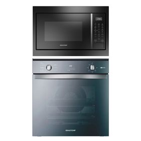 Kit Brastemp Electrolux Forno Elétrico 84 Litros BOF84AR Inox+Micro-ondas 32L BM146A 220V