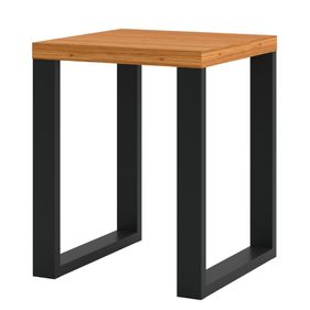 Mesa Lateral Quadrada 44cm Estilo Industrial Dalla Costa Freijó/Preto