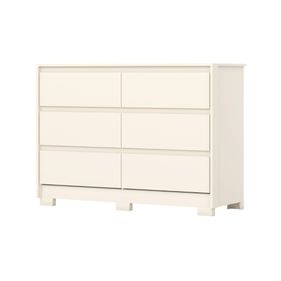 Cômoda Ravenna 129cm com 6 Gavetas Henn Off White - Outlet