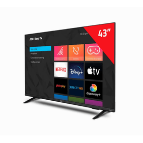 Smart TV 43" AOC Full HD 43S5135/78G Roku TV, Dolby Digital, Comando de Voz, 60 Hz, Processador Quad Core