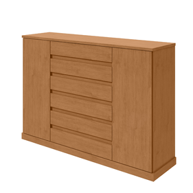 Cômoda Lopas 7 Gavetas/ 2 Portas Amêndoa