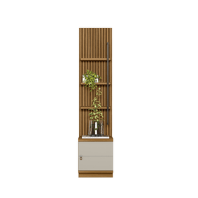 Módulo Lateral para Rack com Painel Ouro Preto Linea 44cm Nature e Off White