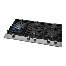 Cooktop à Gás Fischer 5 Bocas Platinium Tripla chama Trempe em Ferro Fundido 33810-92122 Vidro Preto Bivolt