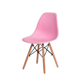Cadeira Eiffel GRP em Polipropileno Pé Madeira Palito Rosa
