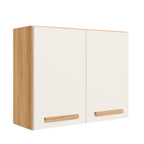 Armário Aéreo Nicioli Intenza 80x63cm 2 Portas Freijo e Off White