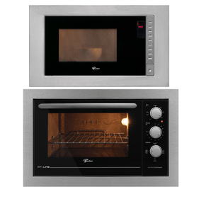 Kit Fischer de Embutir Forno Elétrico 48L Fit Line + Micro-ondas 25L Fit Line Inox 220V