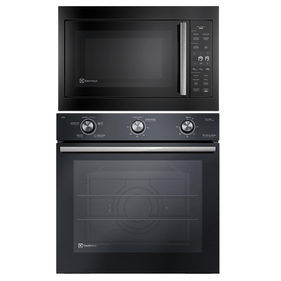 Kit Forno de Embutir Elétrico Electrolux 80 Litros Efficiente PerfectCook + Micro-ondas de Embutir Electrolux 34 Litros Experience 220V