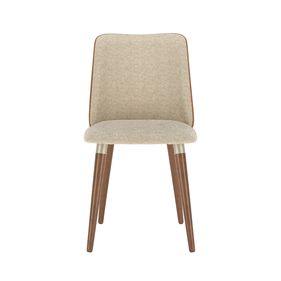 Cadeira Giratória Dakota Província Estofada Madeira Natural Tecido Boucle Caramelo