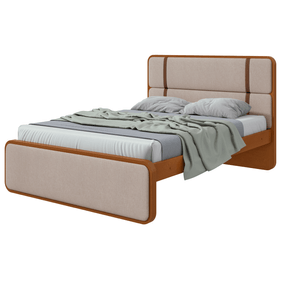 Cama Casal Leder Lopas 140cm Frassino - Outlet