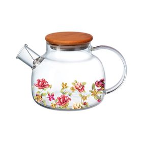 Chaleira com Infusor de Vidro Borossilicato Etilux Le Jardin 1L