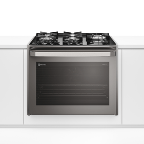 Fogão de Embutir 5 Bocas Experience FE5EC Electrolux Cinza Mesa de Vidro Grill PerfectCook 220V