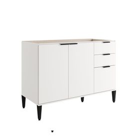 Armário Balcão de Cozinha Alpha Carraro 3 Portas 2 Gavetas 120cm Branco