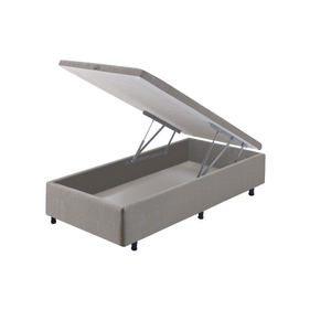Base Baú Para Colchão Solteiro Ecoflex 96x203x30 Cinza Chumbo