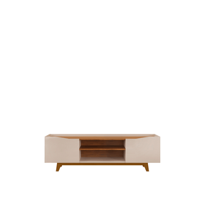 Rack Agnes DJ Móveis 182cm 2 Portas Off White e Freijó - Outlet