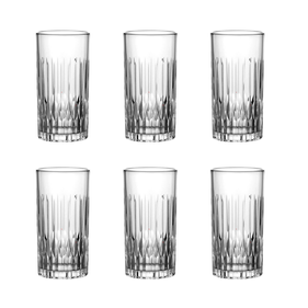 Jogo de 6 Copos Altos em Cristal Ecológico 350ml Transparente