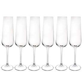 Jogo de 6 Taças para Champanhe em Cristal Ecológico Full-Fit 220ml Transparente