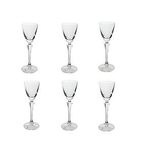 Jogo de 6 Taças para Licor em Cristal Ecológico 70ml Transparente