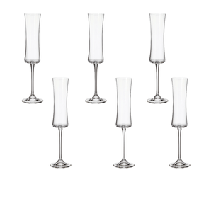 Jogo de 6 Taças para Champanhe em Cristal Ecológico 150ml A26,6cm