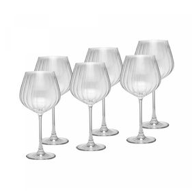 Jogo de 6 Taças de Vinho de Cristal Ecológico Columba Optic 640ml