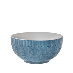 Bowl De Porcelana Redondo Etilux Textura Winter 540ml Azul