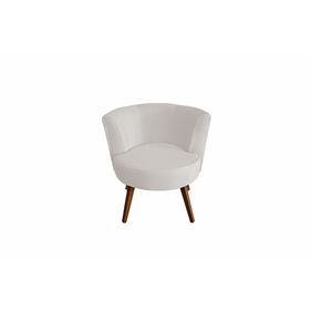 Poltrona Luna 72cm Konfort Pés Trapézio Castanho Linho Areia