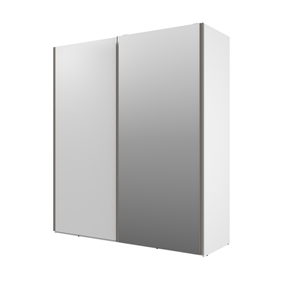 Roupeiro Veneto 183cm Mambel 100% MDF com 2 Portas Correr e Espelho Branco