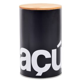 Lata de Açúcar de Metal Gusto 1500ml Preto
