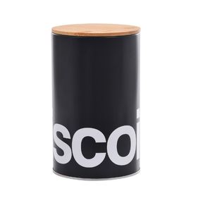 Lata de Biscoito de Metal Gusto 1500ml Preto