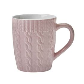 Caneca De Porcelana Etilux Textura Winter 360ml Rosa