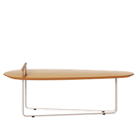 Mesa de Centro Orgânica Side Imcal 120x56 Pé em Metal Nature