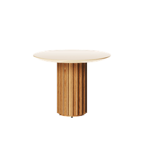 Mesa Lateral Living Redonda Imcal 56x43 Off White