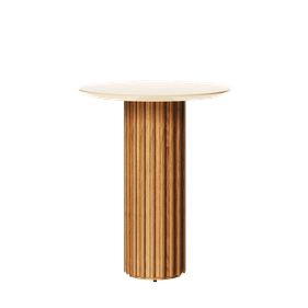 Mesa Lateral Living Redonda Imcal 56x64 Off White